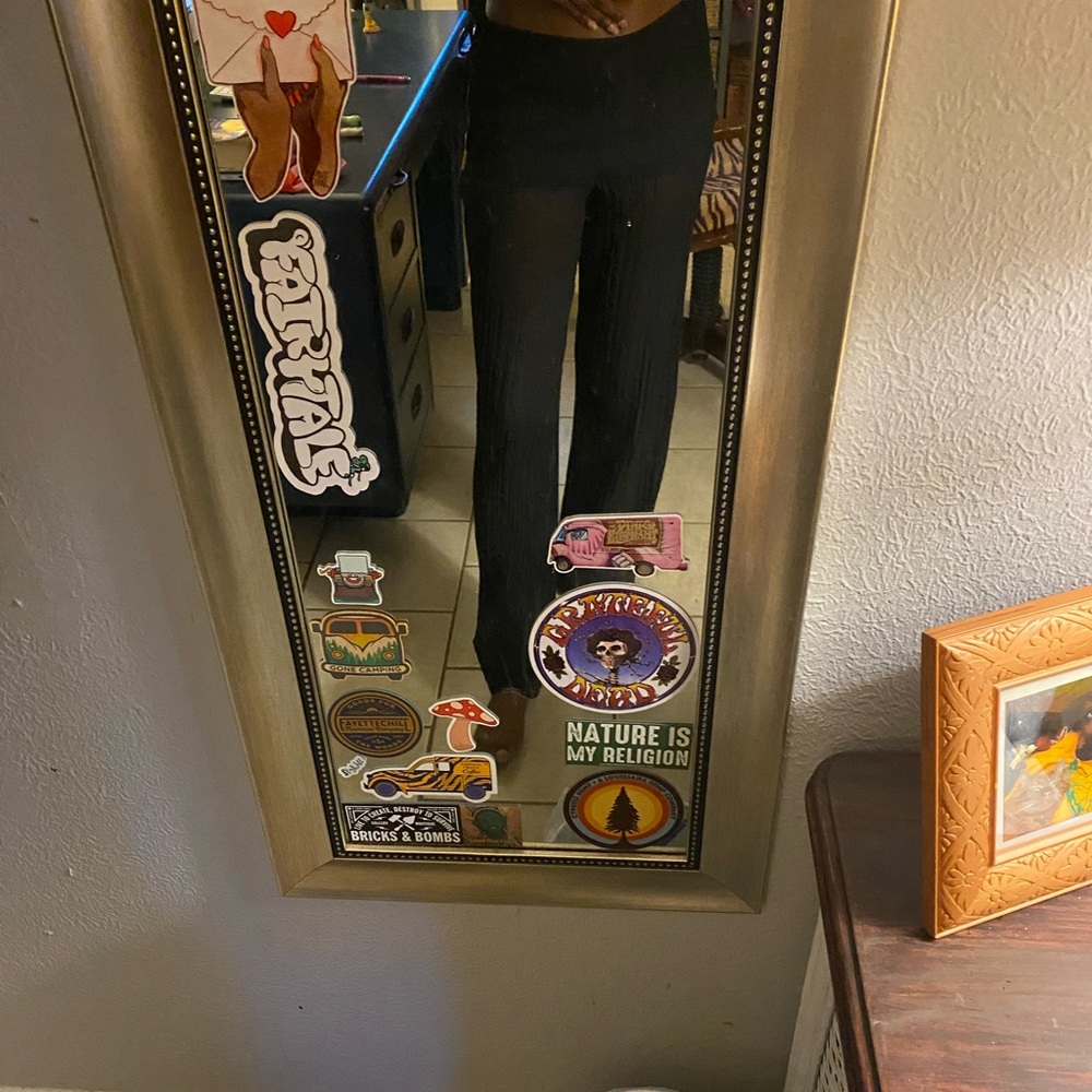sheer wide leg pants